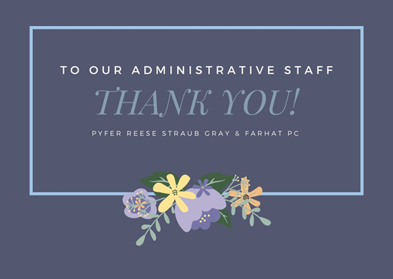 thank you card to our administrative staff